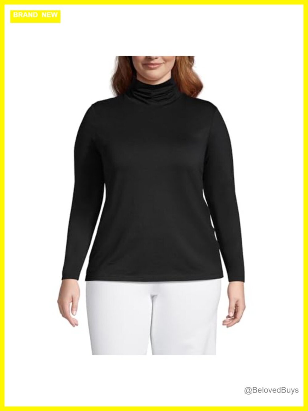 Women's Jersey Knit Turtleneck Long Sleeve Thermal Top